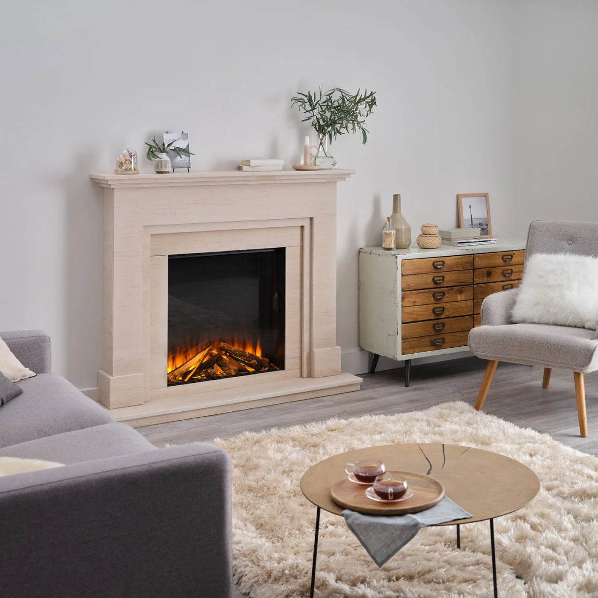 f-British Fires New Forest 650 Square Black Elektrische Haard