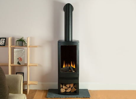 f-British Fires Bramshaw houtopslag en pijp