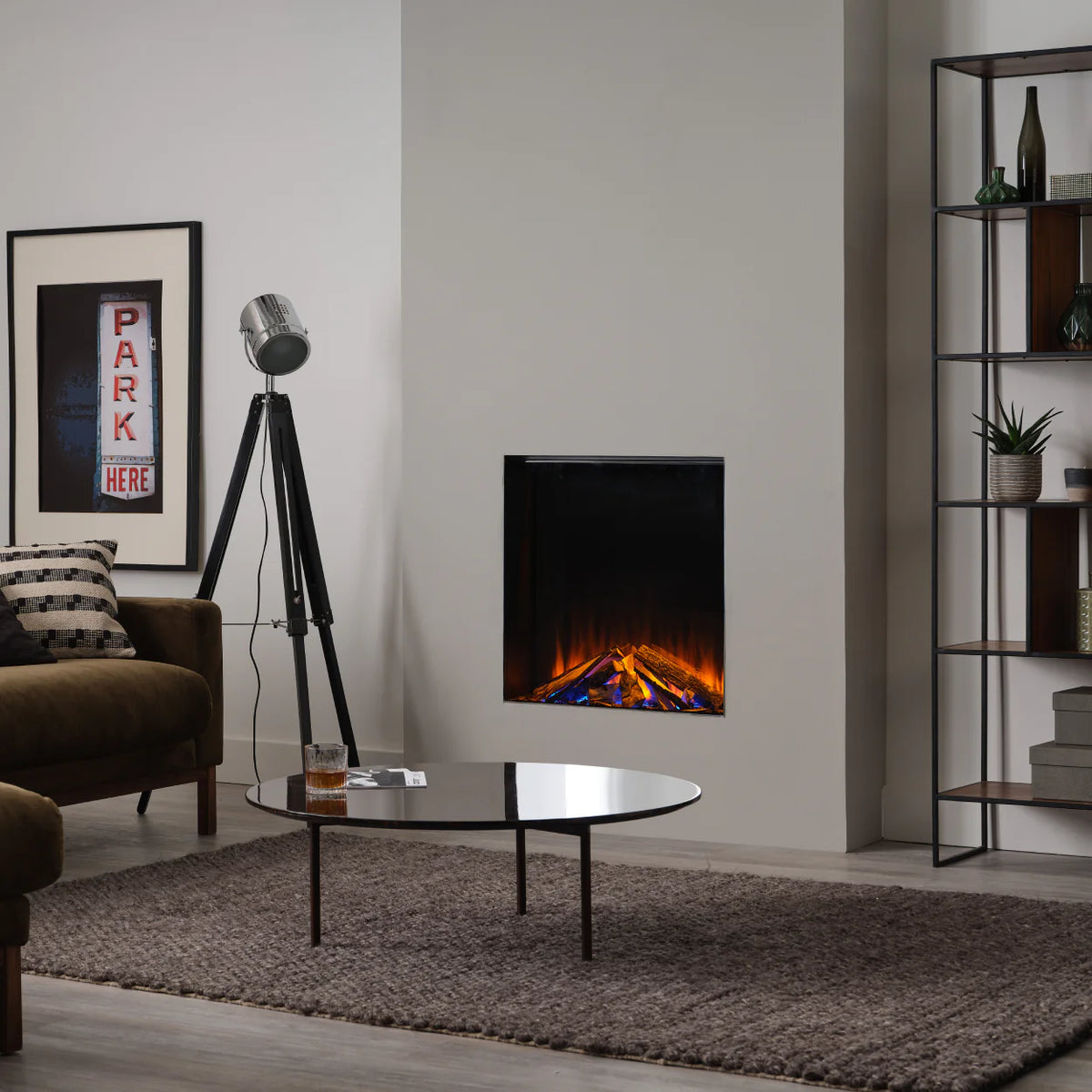 f-British Fires New Forest 650 Square Black Elektrische Haard