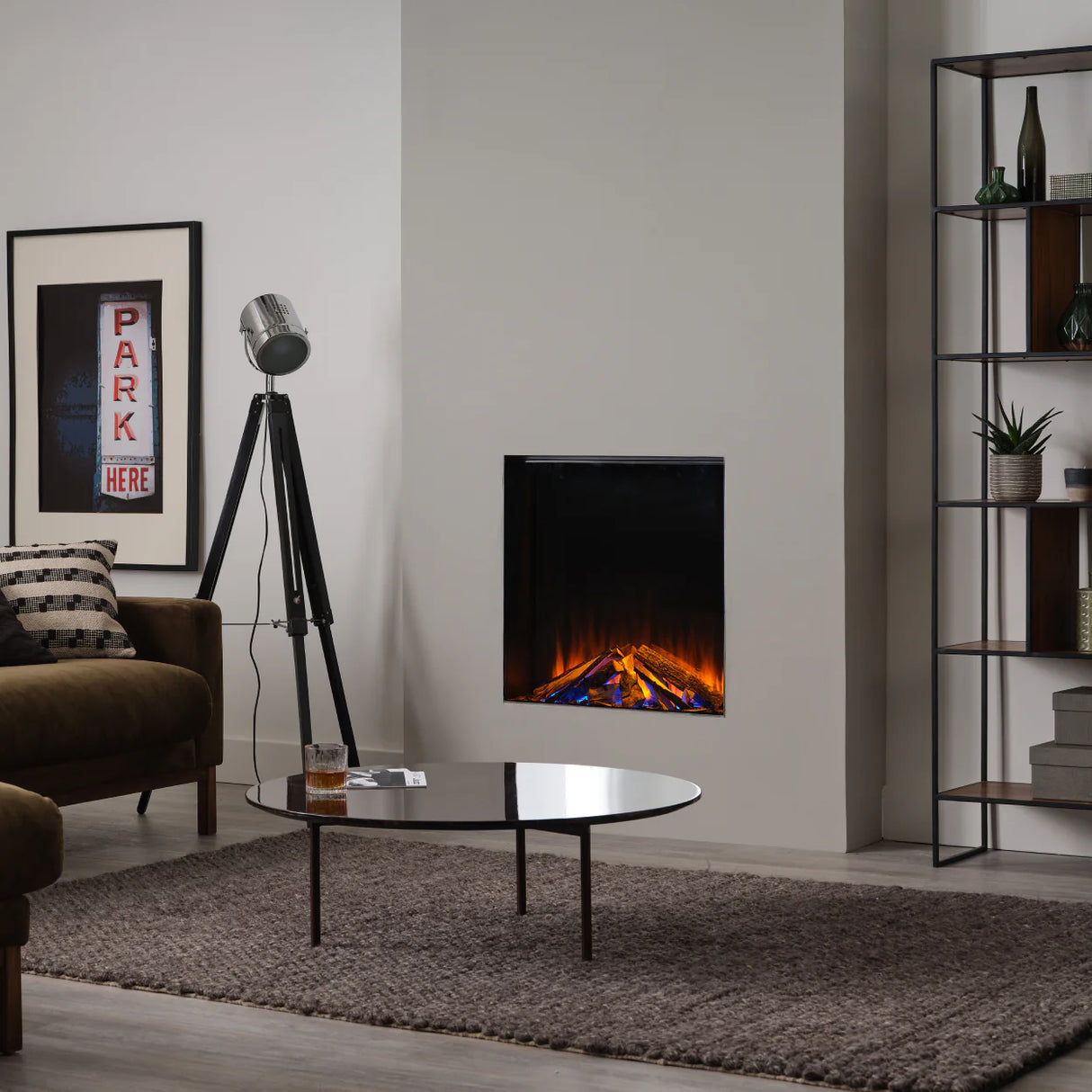 f-British Fires New Forest 650 Square Black Elektrische Haard