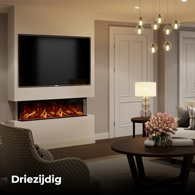 f-Fair Fires Pano S1300 driezijdig Elektrische Sfeerhaard