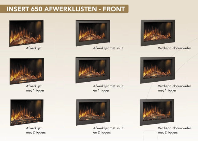 f-Fair Fires Tru Vizion solution insert 650 Afwerklijsten optiekaders Front open Elektrische Sfeerhaard