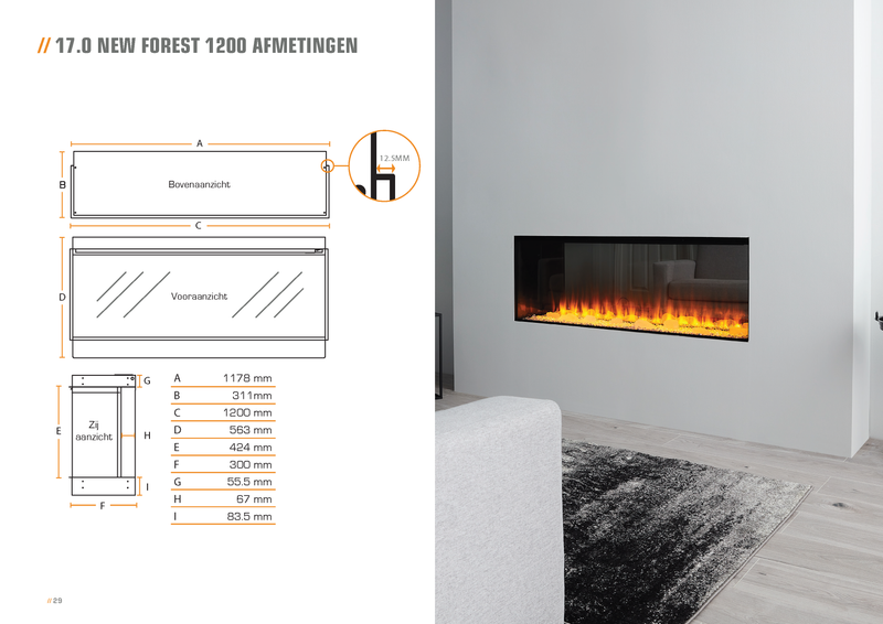 Lijntekening British Fires New Forest 1200