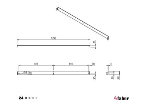 f-Lijntekening Faber e-Matrix 1300/400 Muurbeugel