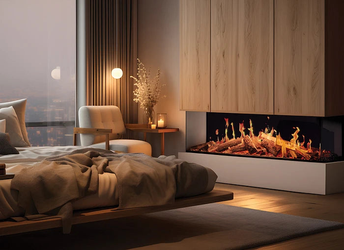 f-Fair Fires Tru Vizion Solutions True Flame 1500 3DX LCD Driezijdig Elektrische Sfeerhaard